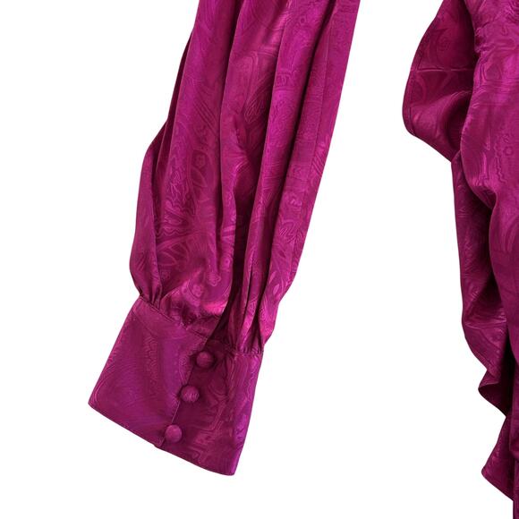 Veronica Beard Weiss Magenta Pink Wrap Silk Blend Jacquard Midi Dress Size 6 NWT - Picture 10 of 12